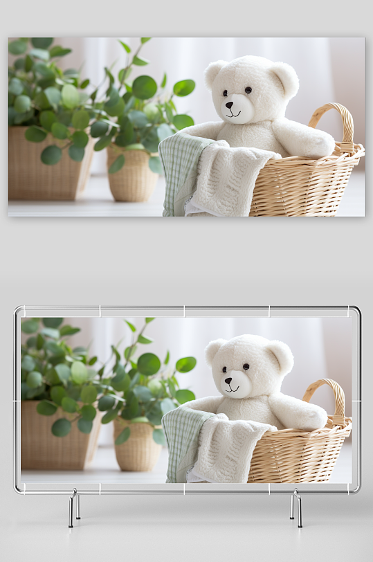 AI插图数字艺术熊猫公仔玩具素材图片