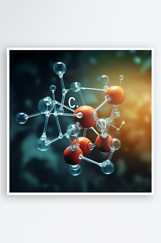 AI插图数字艺术分子素材图片