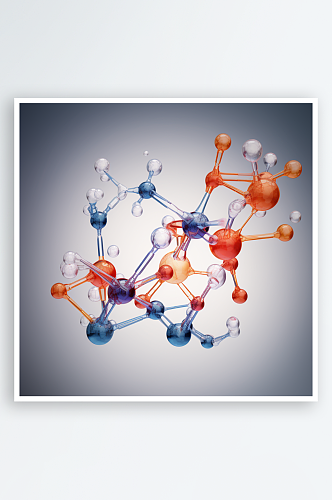 AI插图数字艺术分子素材图片