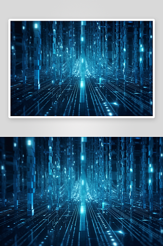 AI插图数字艺术科安全锁技背景素材图片
