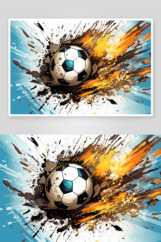 AI插图数字艺术科足球背景素材图片