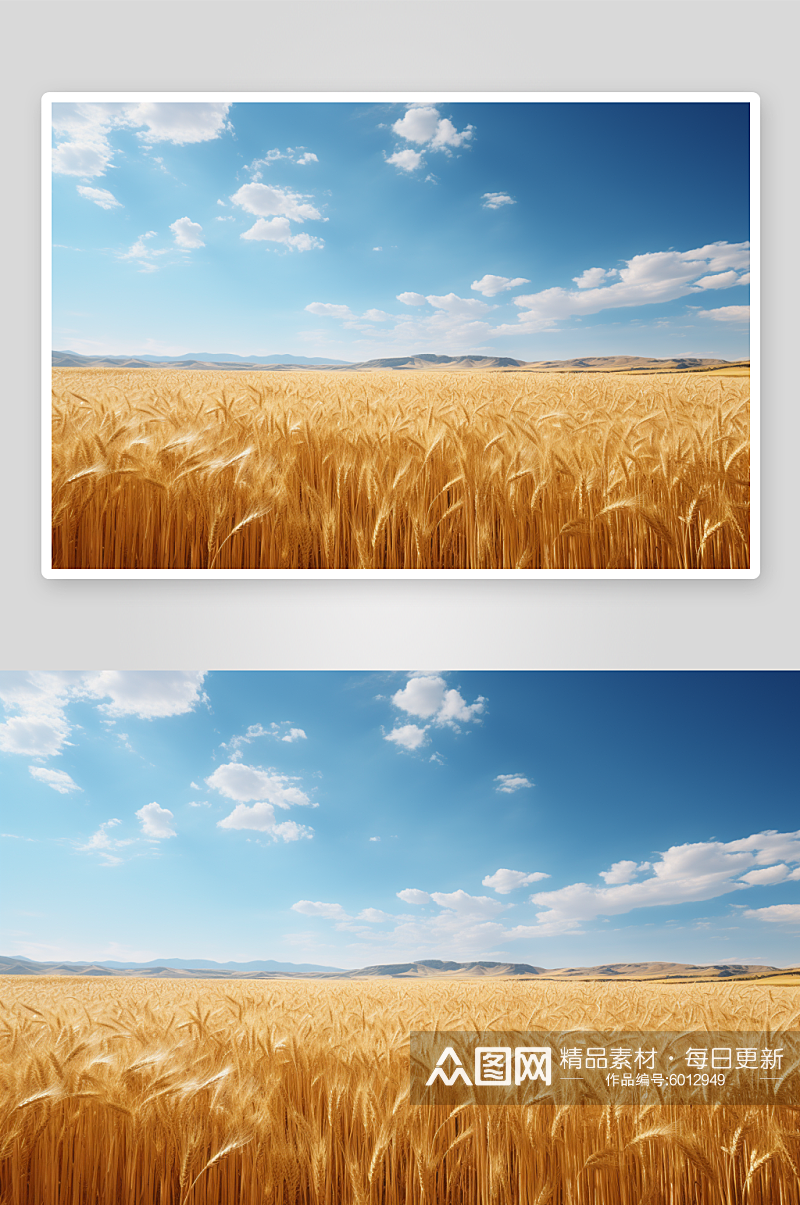 AI插图数字艺术麦子麦田背景素材图片素材
