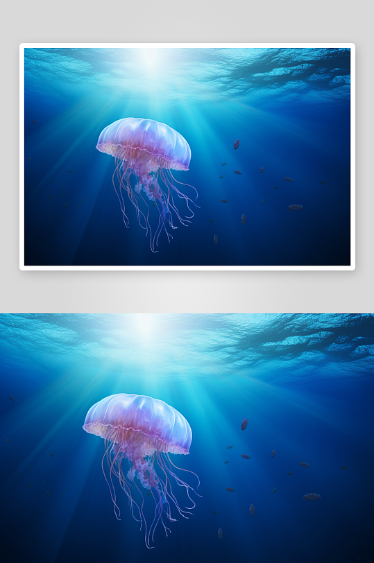 AI数字艺术唯美水母背景素材图片