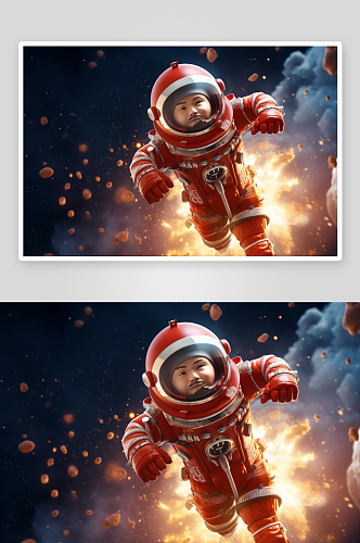 AI数字艺术太空人素材图片
