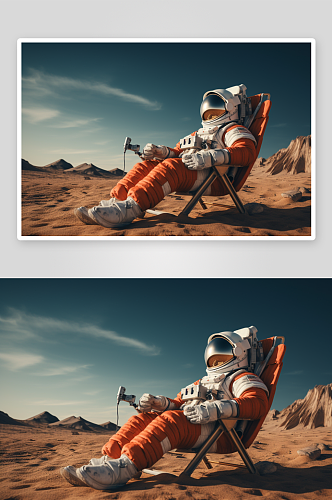 AI数字艺术太空人素材图片