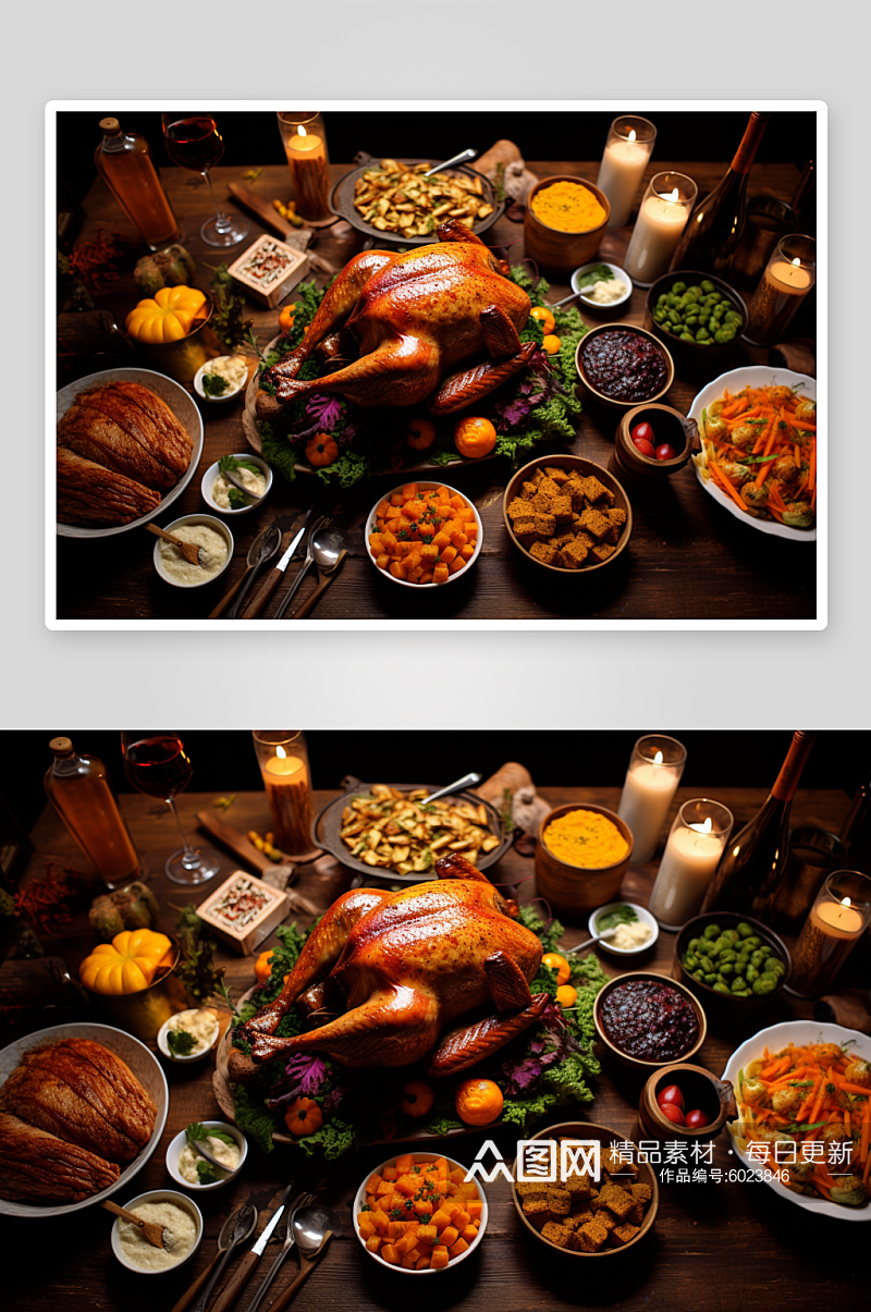 AI数字艺术食物烤鸡背景素材图片素材