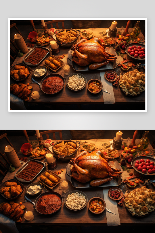 AI数字艺术食物烤鸡背景素材图片
