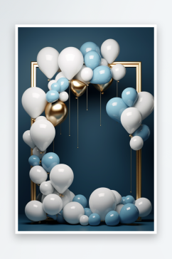 数字艺术AI图气球背景素材图片