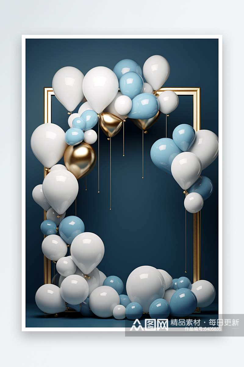数字艺术AI图气球背景素材图片素材