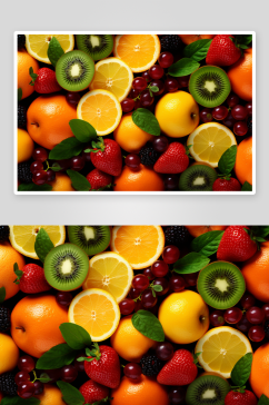 数字艺术AI图水果背景素材图片