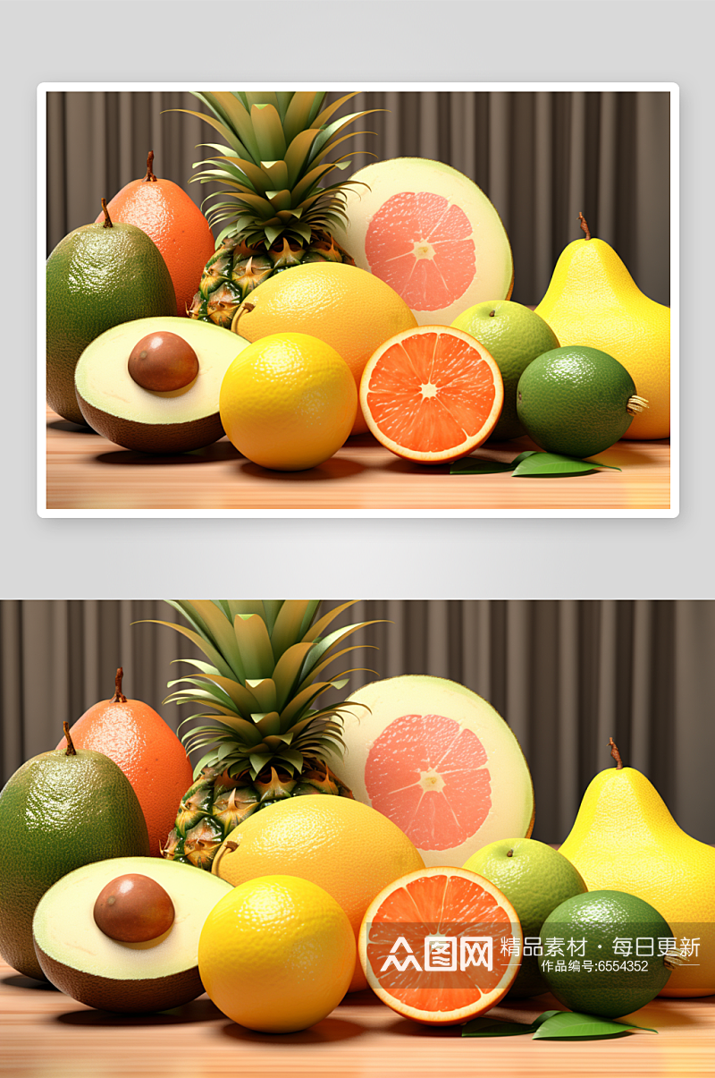 数字艺术AI图水果背景素材图片素材