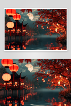 数字艺术AI图中国风背景素材图片