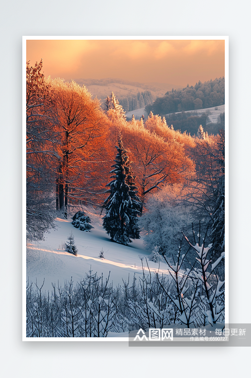 数字艺术AI图冬天风景素材图片素材