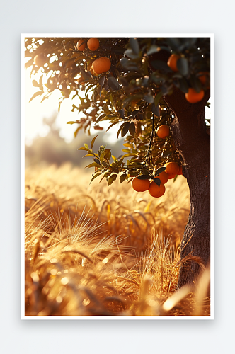 数字艺术AI图橘子树素材图片
