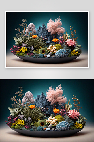 数字艺术AI图风景植物素材图片
