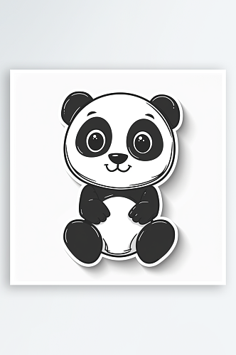 数字艺术可爱熊猫素材图片