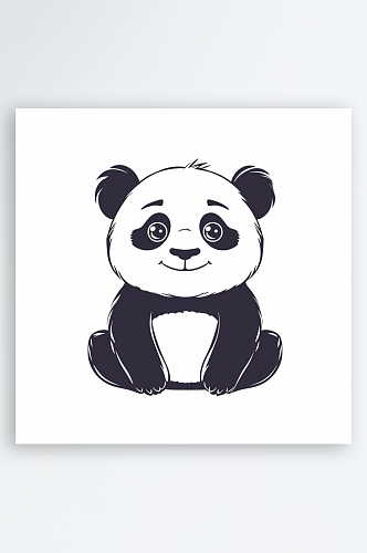 数字艺术可爱熊猫素材图片