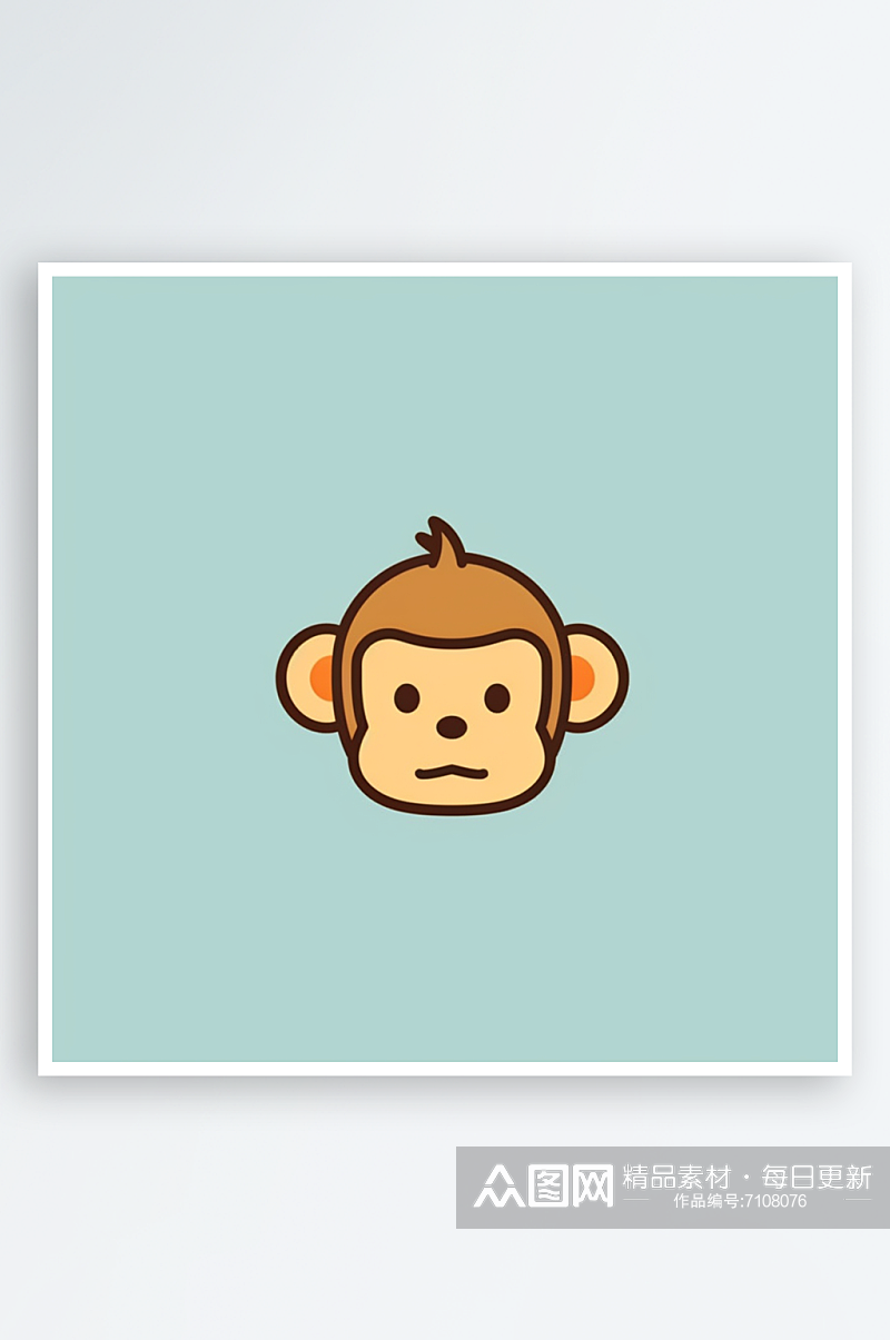 简约卡通猴子AI图数字艺术素材