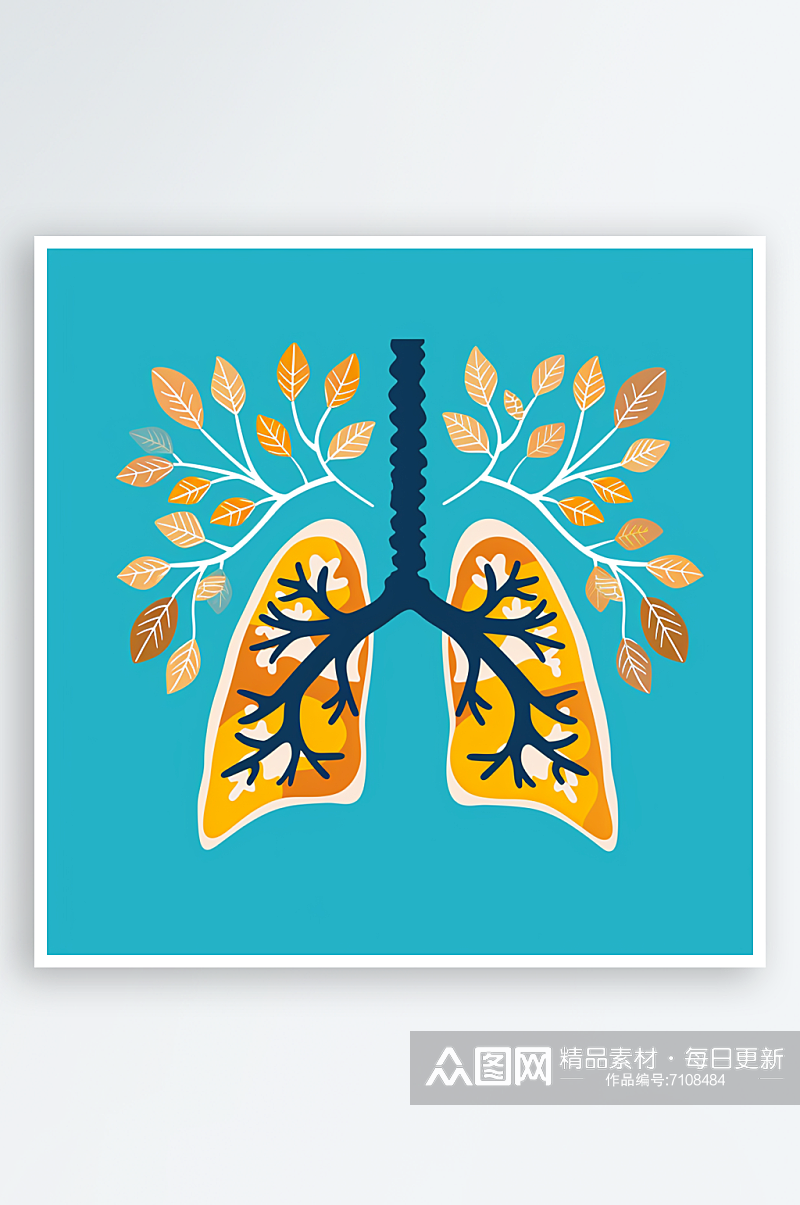 简约人体肺部素材图AI图数字艺术素材