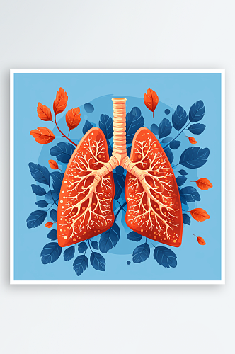 简约人体肺部素材图AI图数字艺术