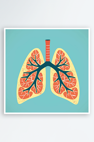 简约人体肺部素材图AI图数字艺术