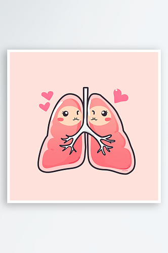 简约人体肺部素材图AI图数字艺术