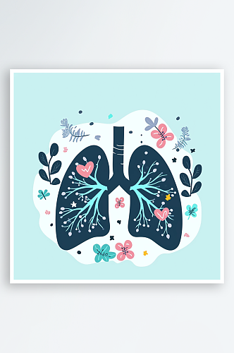 简约人体肺部素材图AI图数字艺术