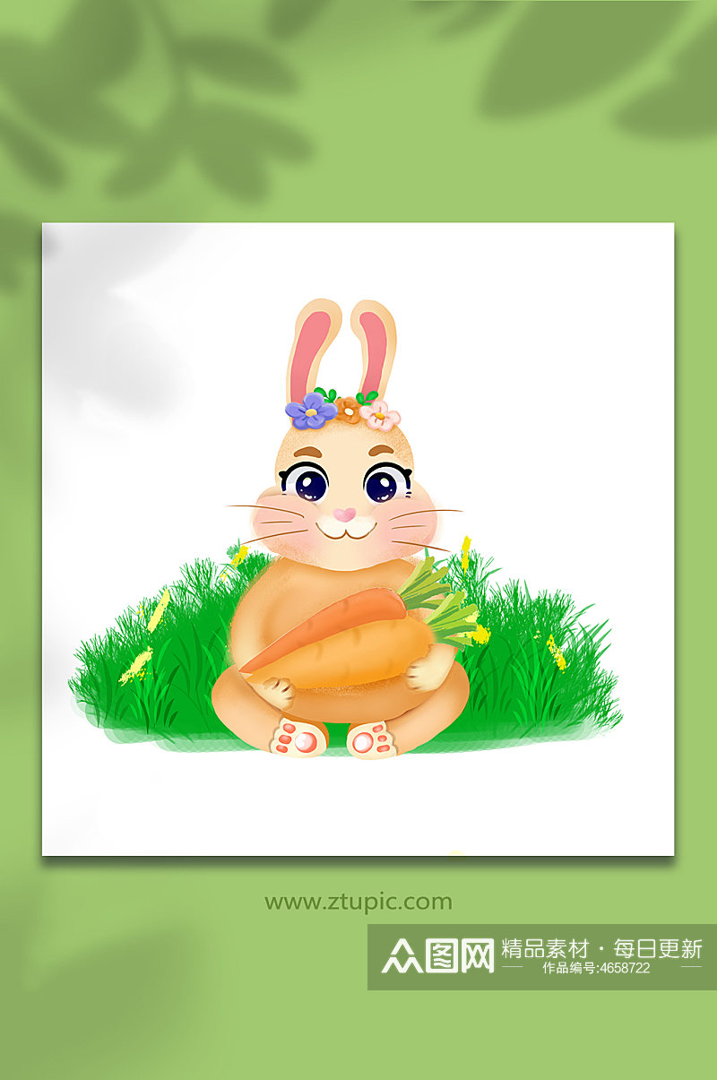 小兔卡通动物可爱卡通兔子元素插画素材