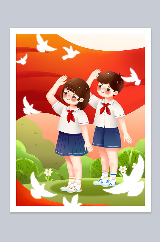 敬礼的少先队员图片-敬礼的少先队员素材下载-众图网