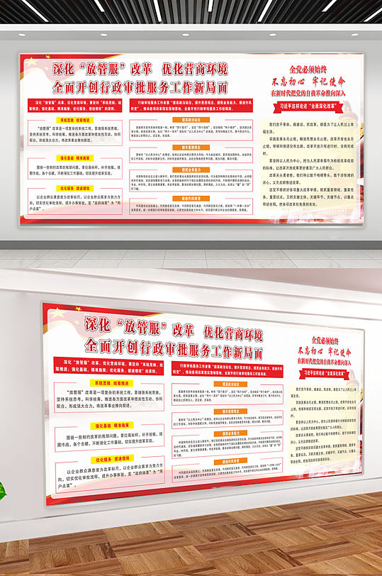 深化放管服改革优化营商环境场景:全部展板丨展架1个作品