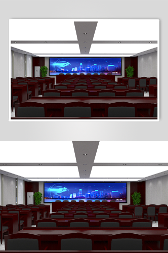3D会议室效果图