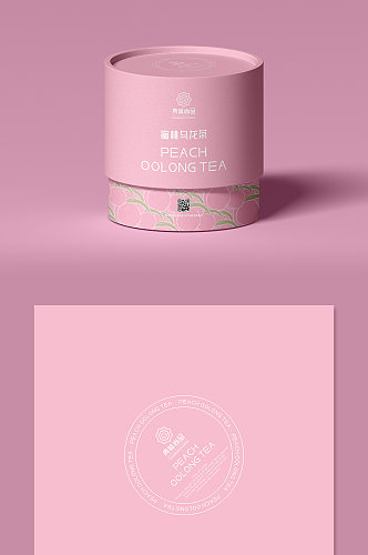 粉色蜜桃乌龙茶盒包装设计