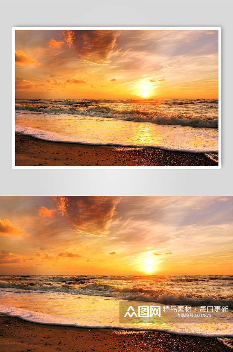 日出日落海滩摄影素材