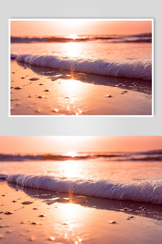 海滩沙滩日落摄影图片