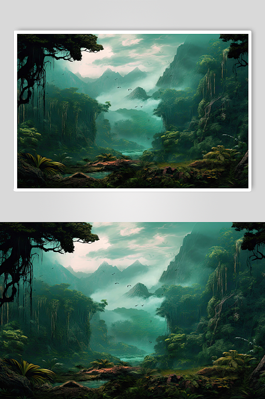 梦幻神秘森林背景图片