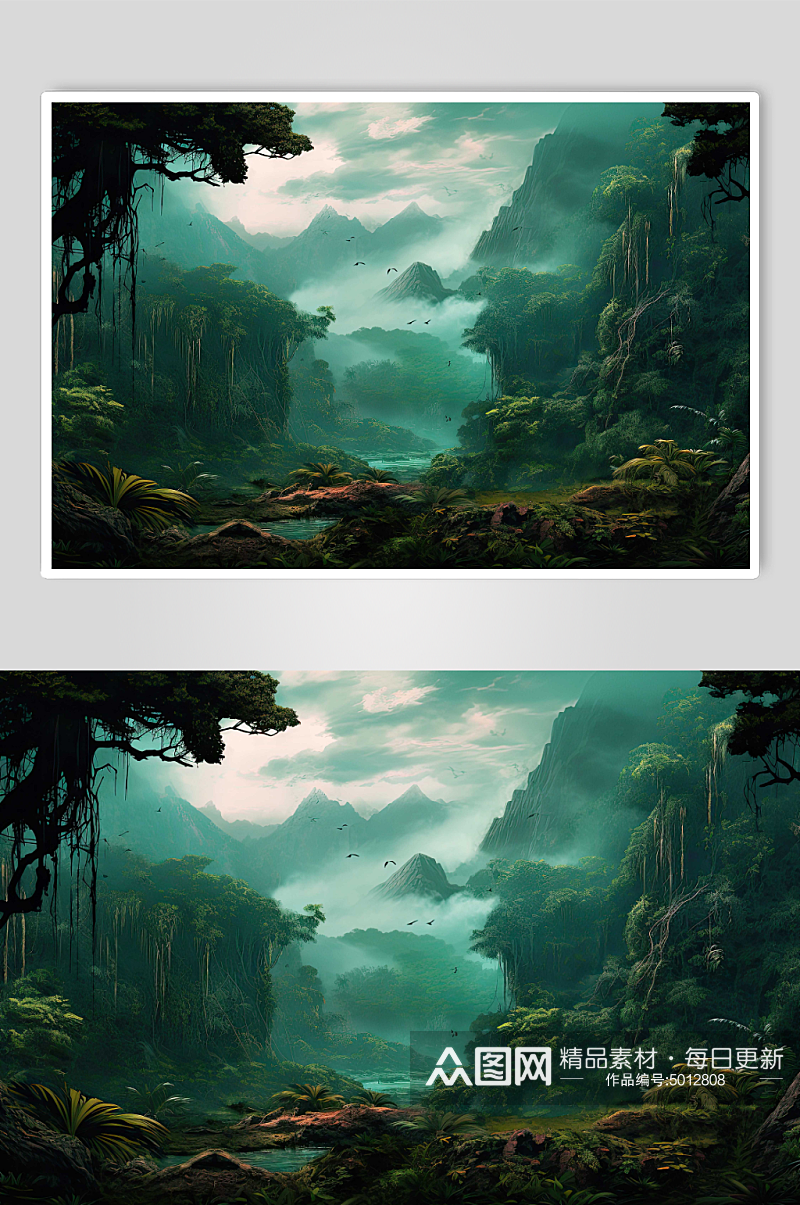 梦幻神秘森林背景图片素材