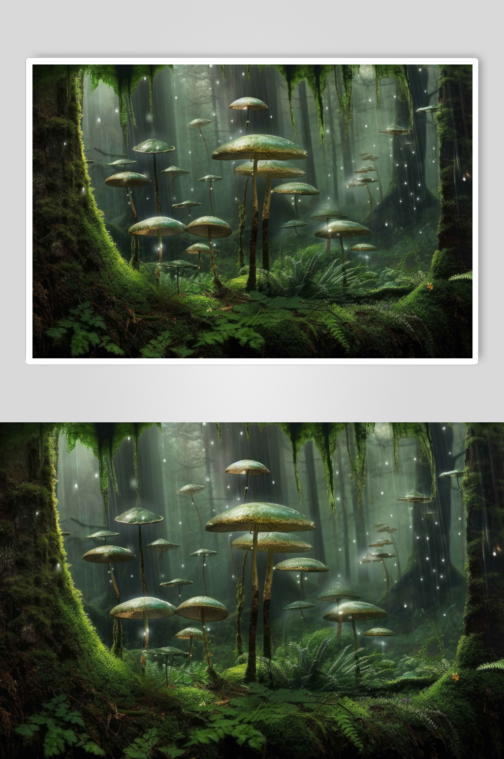 梦幻森林蘑菇背景素材