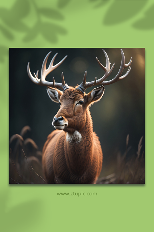 梦幻森林麋鹿图片-众图网