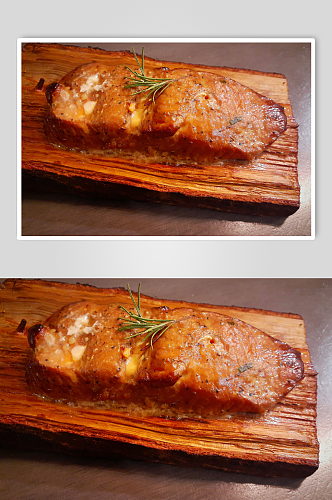 美味的烤三文鱼图片