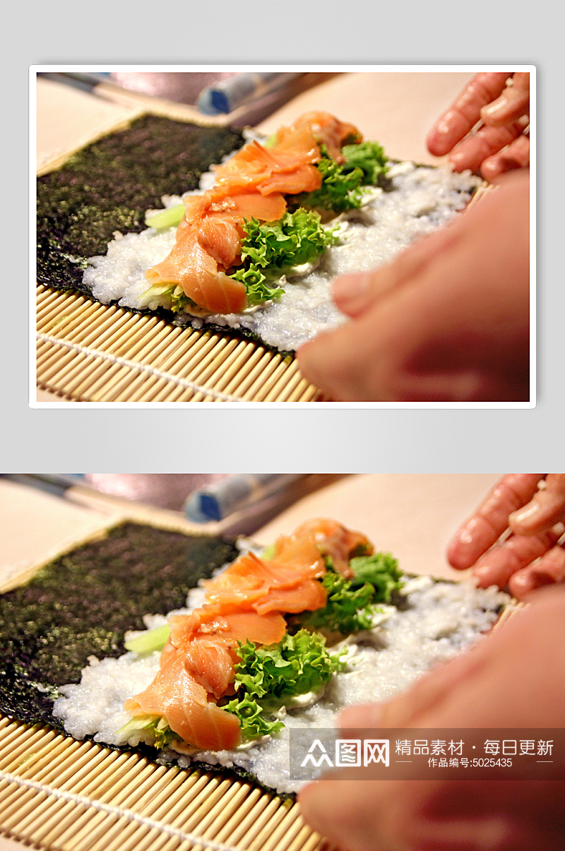 日式鲜嫩的三文鱼摄影素材