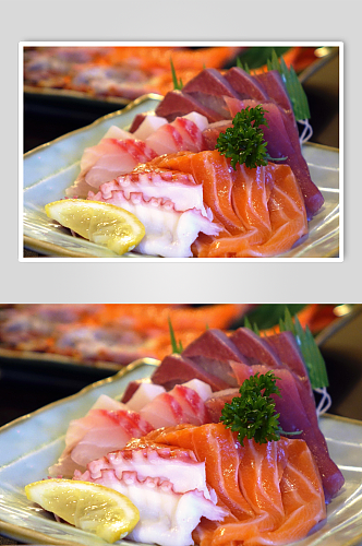鲜美的日式三文鱼摄影