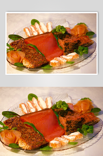 三文鱼日式餐饮摄影图片