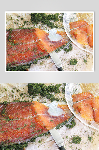 三文鱼片美食摄影