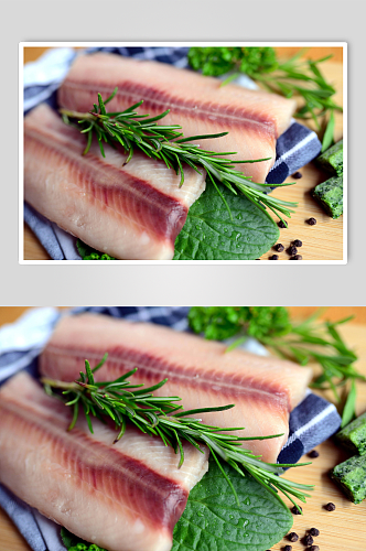 生鲜三文鱼美食摄影图片