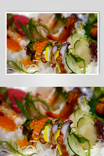 三文鱼沙拉美食图片