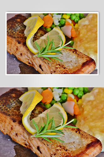 创意西餐三文鱼美食图片