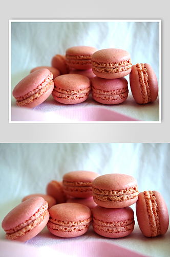 粉色美味法式甜品马卡龙