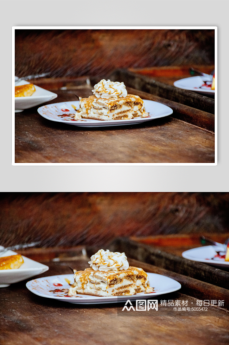 西式提拉米苏蛋糕甜品图片素材