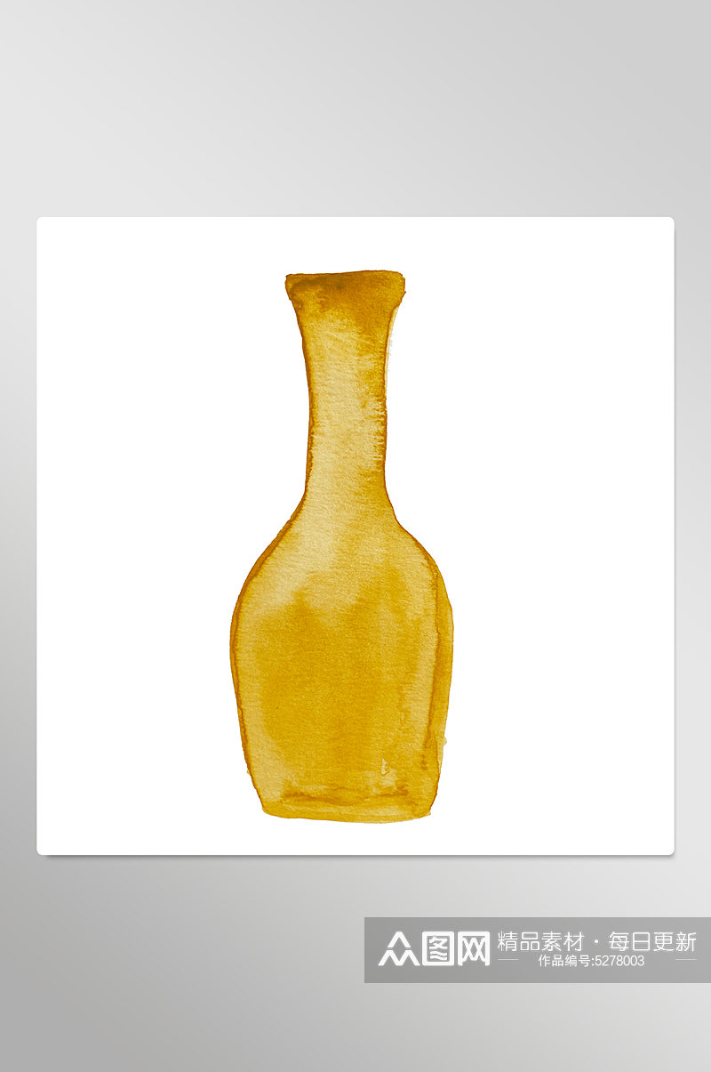 简约黄色花瓶装饰画素材