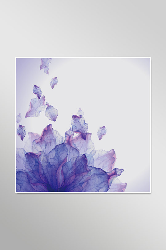 简约风紫色花朵背景